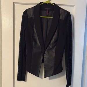 Material Girl Black Faux Leather Blazer